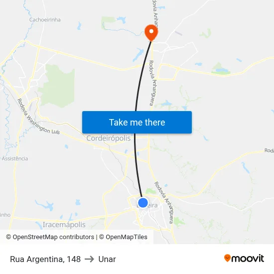 Rua Argentina, 148 to Unar map