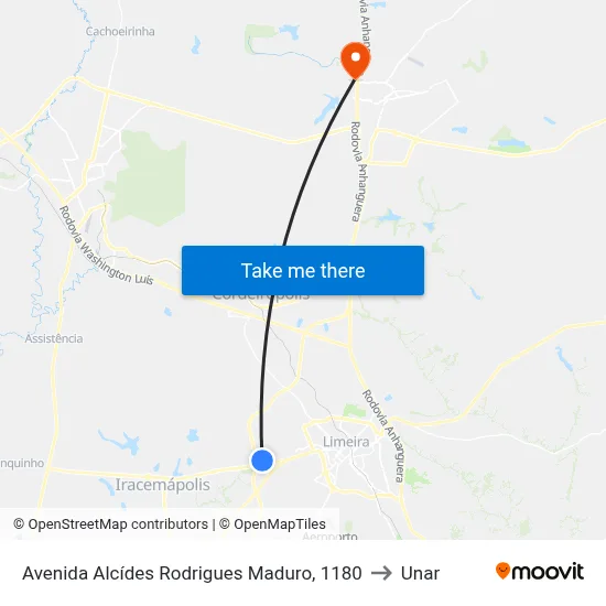 Avenida Alcídes Rodrigues Maduro, 1180 to Unar map