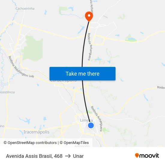 Avenida Assis Brasil, 468 to Unar map