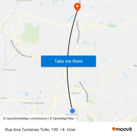 Rua Ana Tumenas Tolle, 190 to Unar map