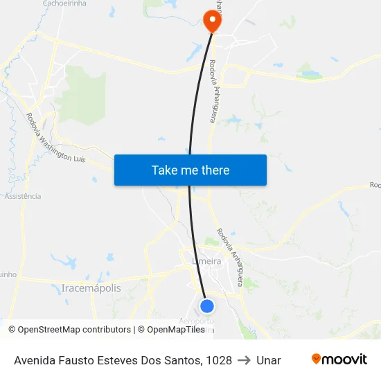 Avenida Fausto Esteves Dos Santos, 1028 to Unar map
