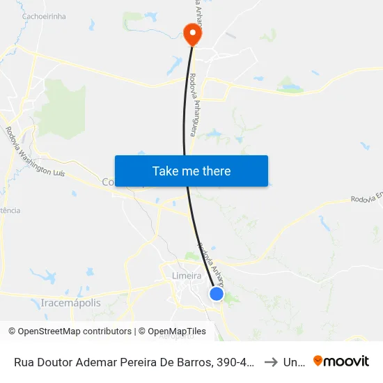Rua Doutor Ademar Pereira De Barros, 390-400 to Unar map