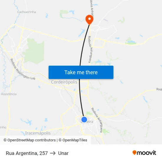 Rua Argentina, 257 to Unar map