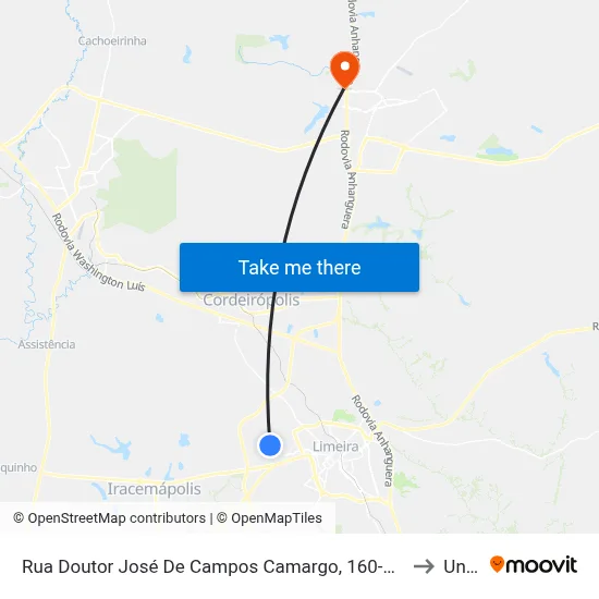Rua Doutor José De Campos Camargo, 160-490 to Unar map