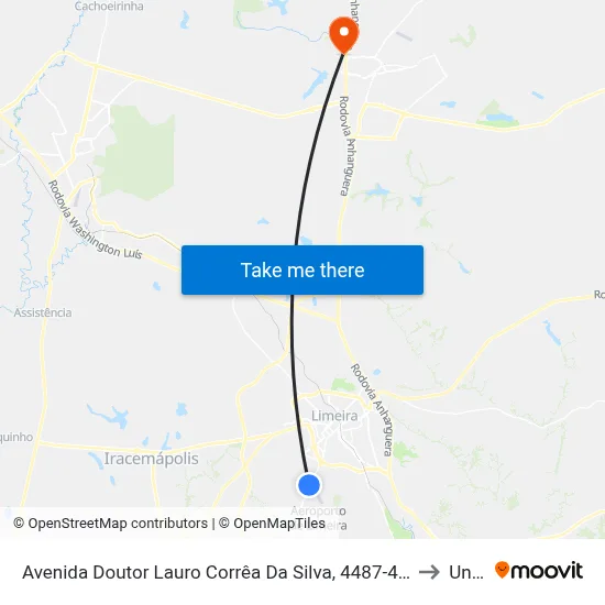 Avenida Doutor Lauro Corrêa Da Silva, 4487-4511 to Unar map