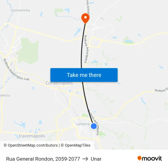 Rua General Rondon, 2059-2077 to Unar map