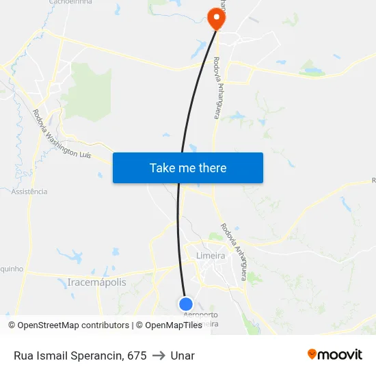Rua Ismail Sperancin, 675 to Unar map