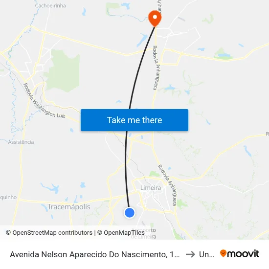 Avenida Nelson Aparecido Do Nascimento, 175 to Unar map