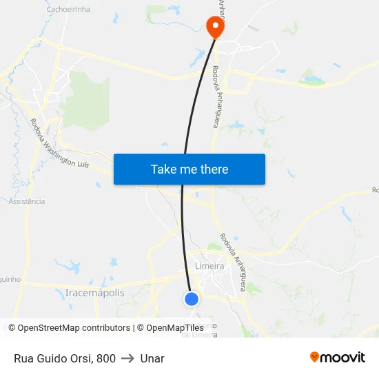 Rua Guido Orsi, 800 to Unar map