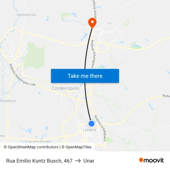 Rua Emílio Kuntz Busch, 467 to Unar map
