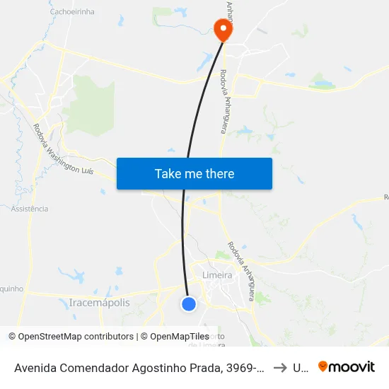 Avenida Comendador Agostinho Prada, 3969-4119 (Rapidão) to Unar map