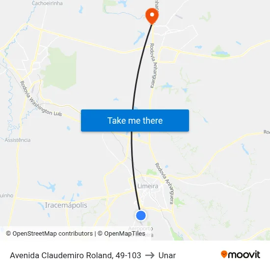 Avenida Claudemiro Roland, 49-103 to Unar map