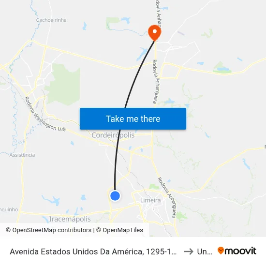 Avenida Estados Unidos Da América, 1295-1333 to Unar map