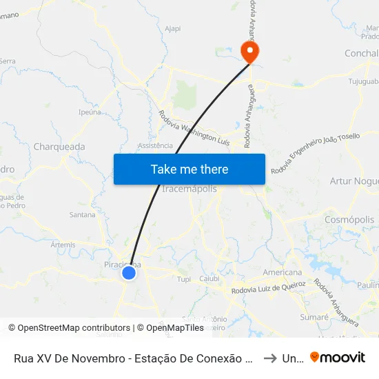 Rua XV De Novembro - Estação De Conexão Semae to Unar map