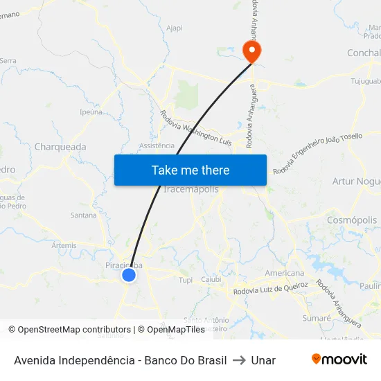 Avenida Independência - Banco Do Brasil to Unar map
