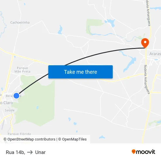 Rua 14b, to Unar map