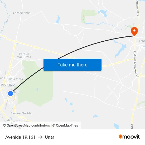 Avenida 19,161 to Unar map