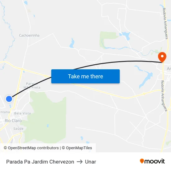 Parada Pa Jardim Chervezon to Unar map