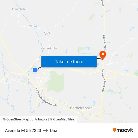 Avenida M 55,2323 to Unar map