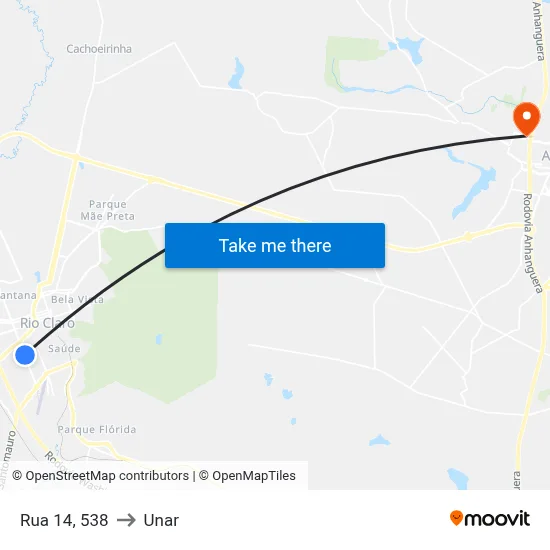 Rua 14, 538 to Unar map