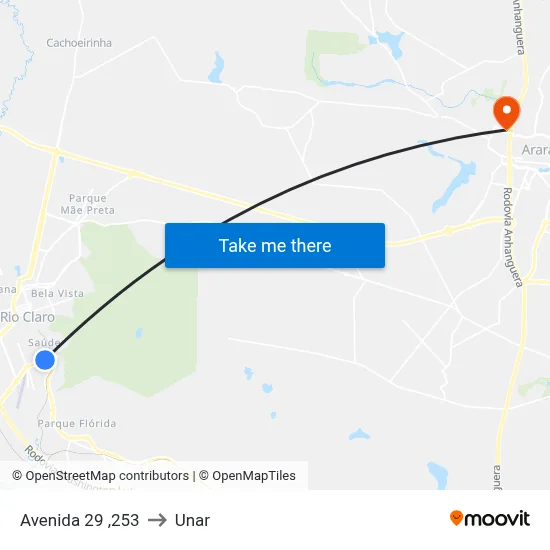 Avenida 29 ,253 to Unar map