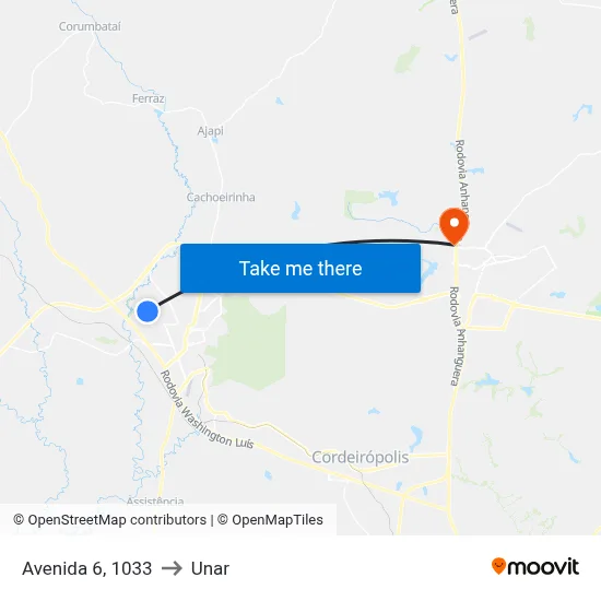 Avenida 6, 1033 to Unar map