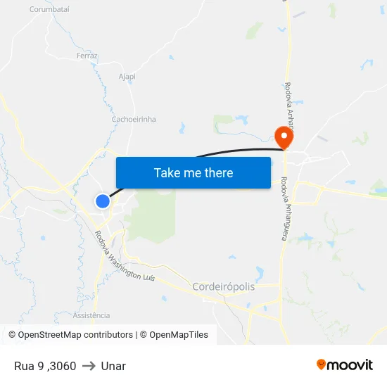 Rua 9 ,3060 to Unar map