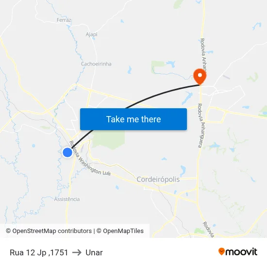 Rua 12 Jp ,1751 to Unar map