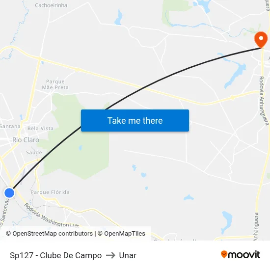 Sp127 - Clube De Campo to Unar map