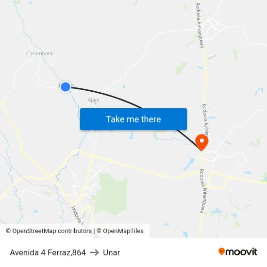 Avenida 4 Ferraz,864 to Unar map