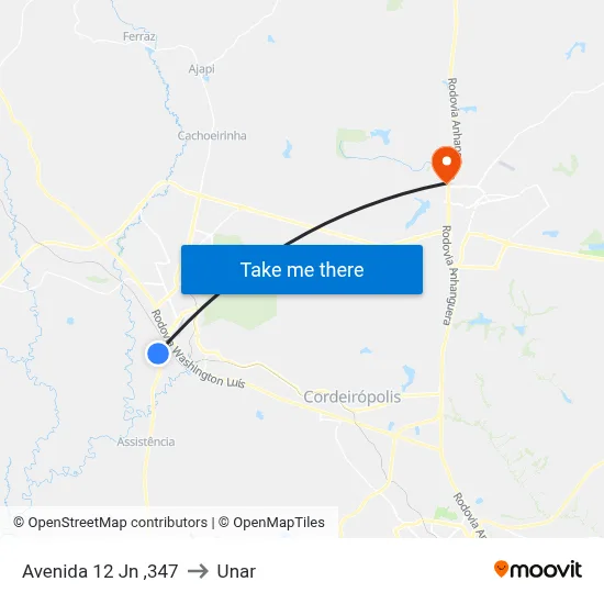 Avenida 12 Jn ,347 to Unar map