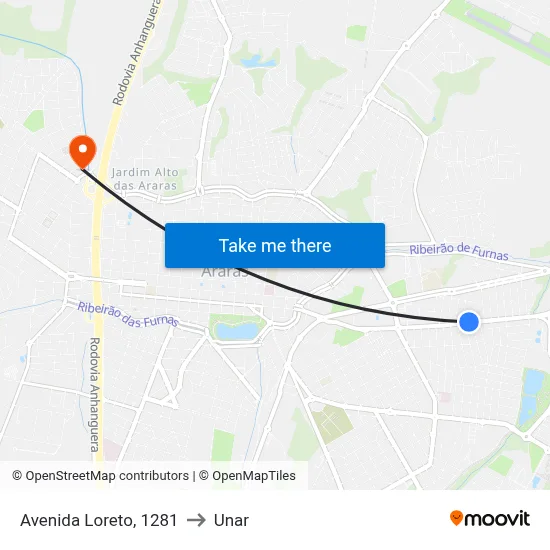 Avenida Loreto, 1281 to Unar map