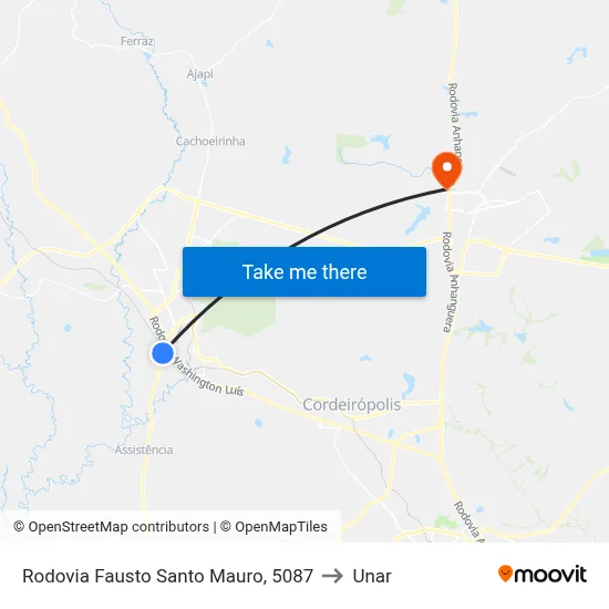 Rodovia Fausto Santo Mauro, 5087 to Unar map