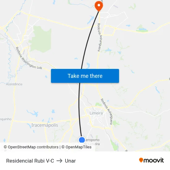 Residencial Rubi V-C to Unar map