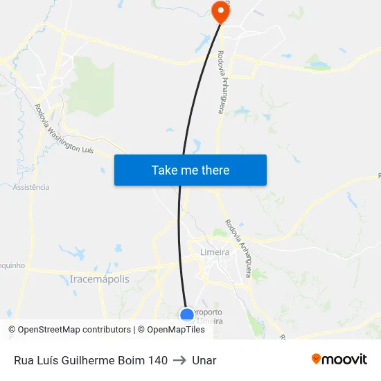 Rua Luís Guilherme Boim 140 to Unar map