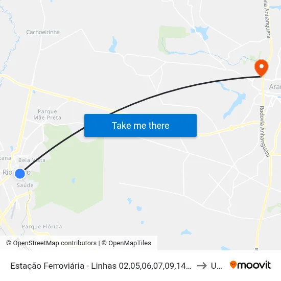 Estação Ferroviária - Linhas 02,05,06,07,09,14,15,18,19,20 to Unar map