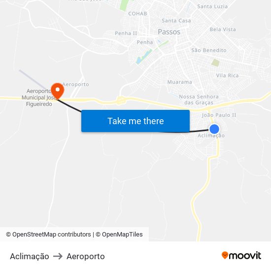 Aclimação to Aeroporto map