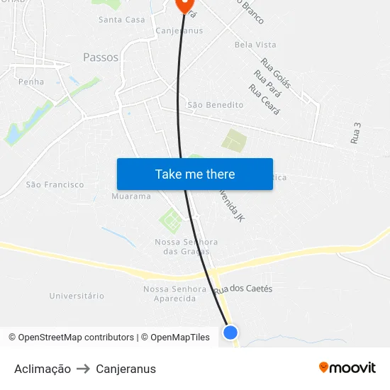 Aclimação to Canjeranus map