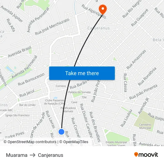 Muarama to Canjeranus map