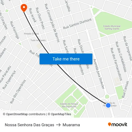 Nossa Senhora Das Graças to Muarama map