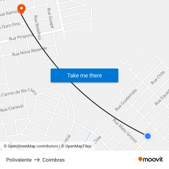 Polivalente to Coimbras map