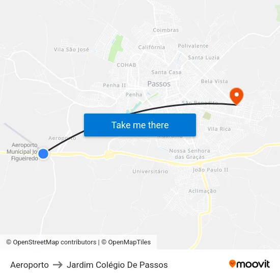 Aeroporto to Jardim Colégio De Passos map
