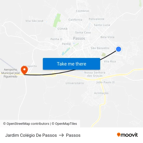 Jardim Colégio De Passos to Passos map