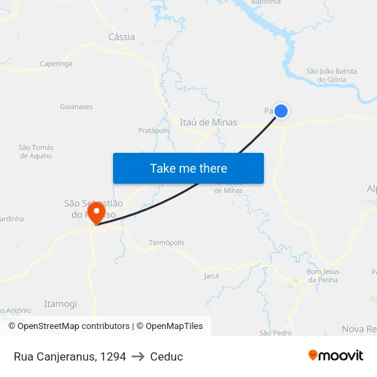 Rua Canjeranus, 1294 to Ceduc map
