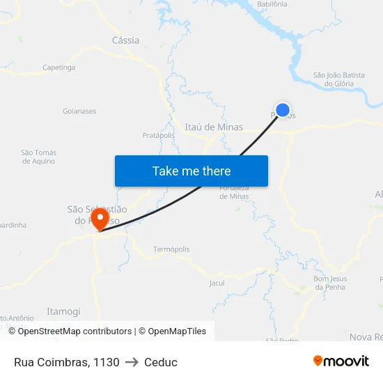 Rua Coimbras, 1130 to Ceduc map