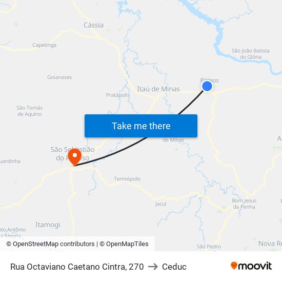 Rua Octaviano Caetano Cintra, 270 to Ceduc map