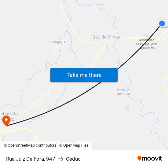 Rua Juiz De Fora, 947 to Ceduc map