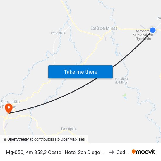 Mg-050, Km 358,3 Oeste | Hotel San Diego Suites to Ceduc map