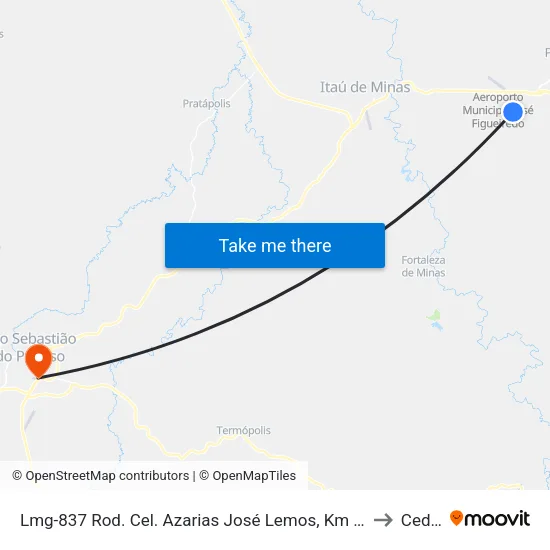Lmg-837 Rod. Cel. Azarias José Lemos, Km 1,4 Norte to Ceduc map