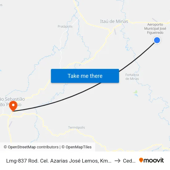 Lmg-837 Rod. Cel. Azarias José Lemos, Km 4 Sul to Ceduc map